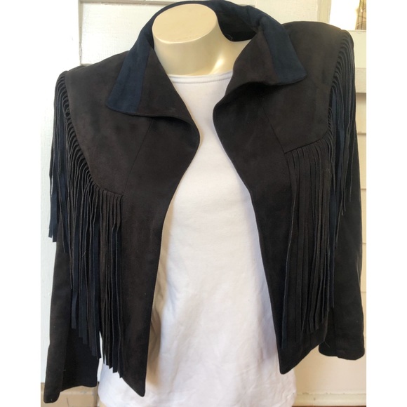 NWT Ark & Co Fringed Suede Cropped Jacket - Picture 1 of 8